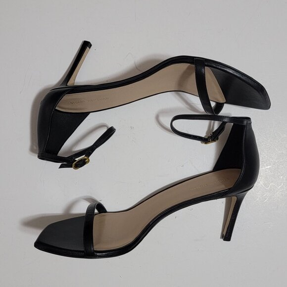 NEW Stuart Weitzman Amelina Sandals Womens 10.5 Black Chic Elegant Simple Luxury - Picture 5 of 8